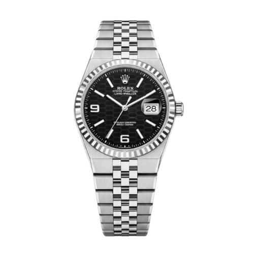 Rolex Land Dweller Silver Chain Silver Bezel Black Dial