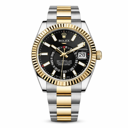 Rolex Sky Dweller Dual Tone Golden Bezel Black Dial