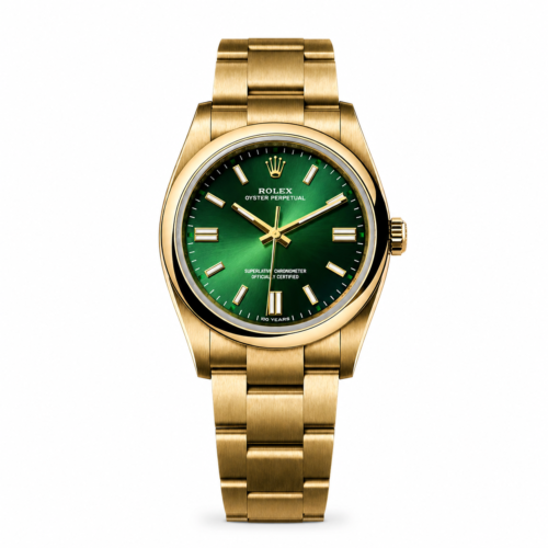 Rolex Oyster Golden Chain Green Dial