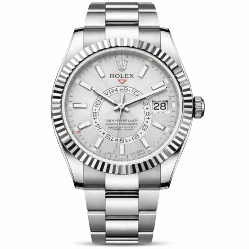 Rolex Sky Dweller Silver Chain Silver Bezel metallic silver Dial