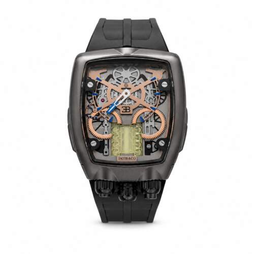 Jacob & Co Bugatti Supreme Black Bezel Black Dial Black Strap