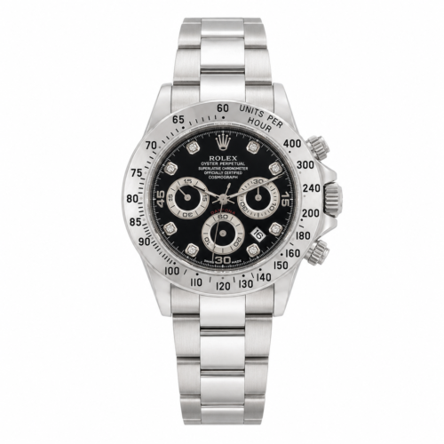 Rolex Daytona Silver Chain Silver Bezel Black Dial
